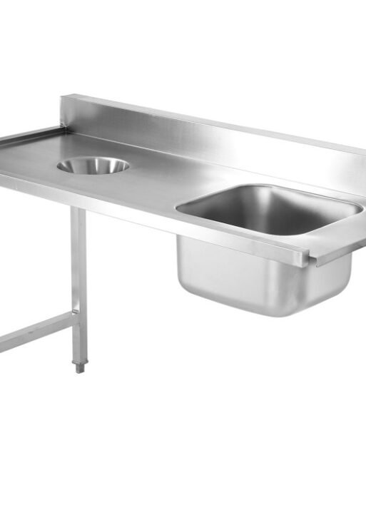 Adexa DWITC1465L Loading Table Left Side with Sink, Waste Hole & Splashback