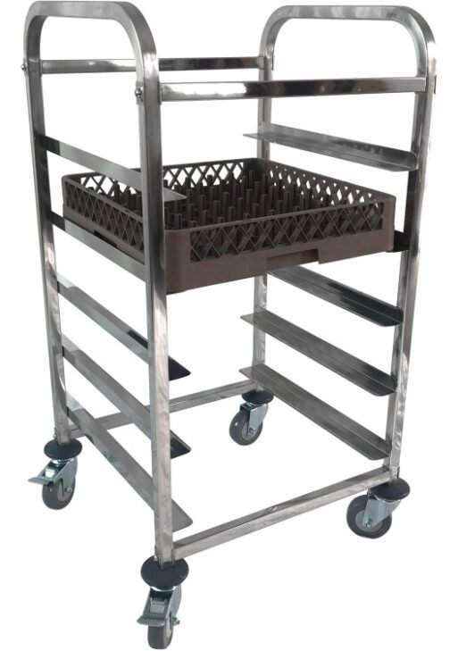 Adexa RT5505 Commercial Dishwasher Basket Trolley Stainless Steel