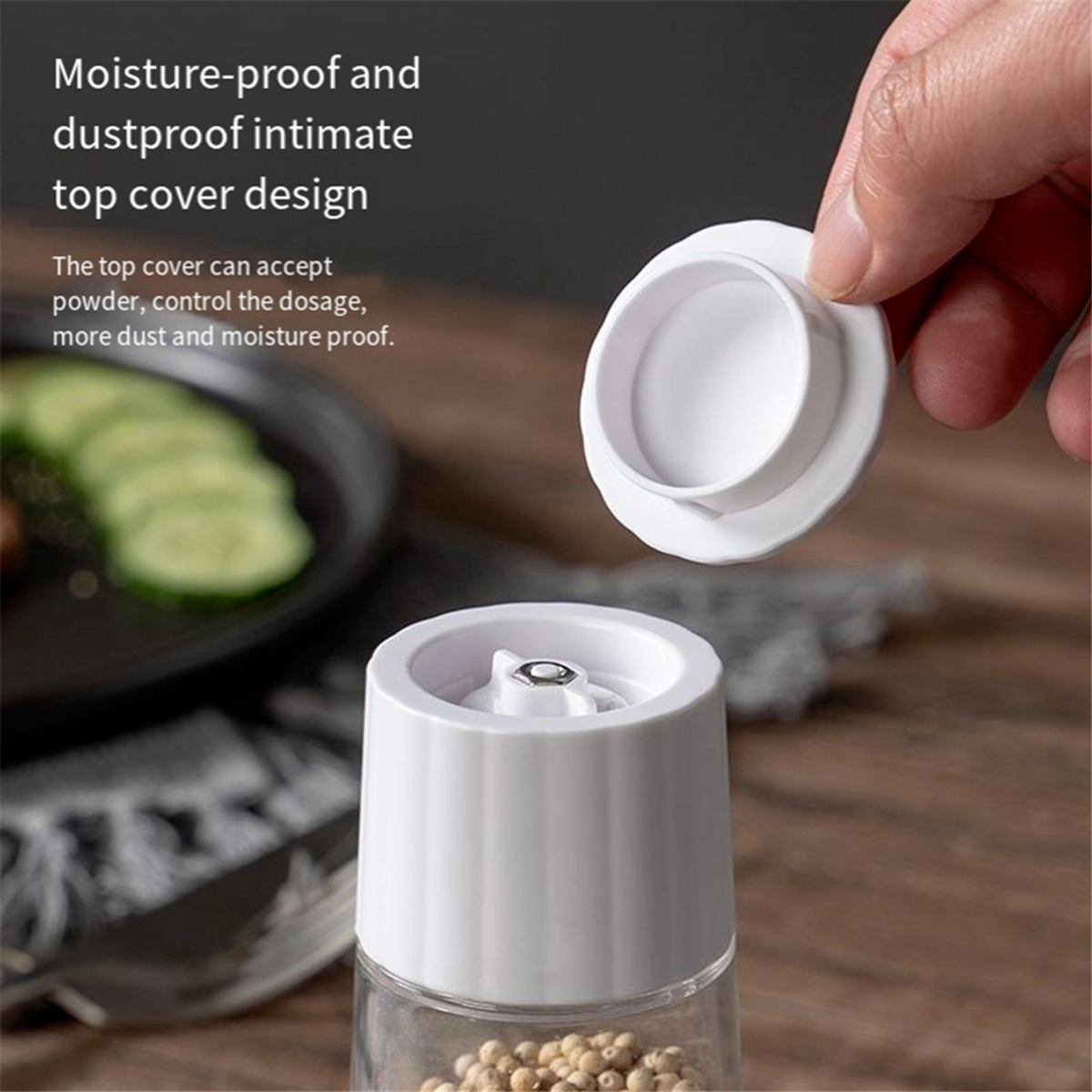 Manual Pepper Grinder Green for Peppercorns & Sea Salt - Image 2