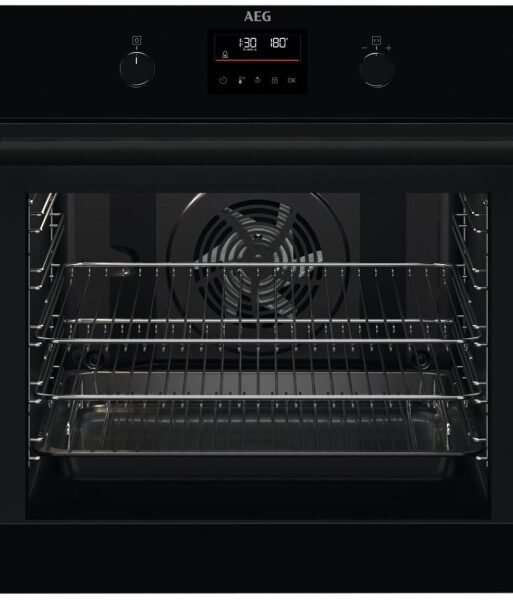 Aeg BPK355061B SteamBake Pyrolytic Multifunction oven with retractable rotary controls, Touch contr