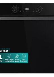 Hisense BI622ABPGUK Built-In Electric Single Steam, Plug & Play Oven – Jet Black
