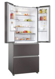 Haier HFR3718ENMD 70cm 60/40 Total No Frost French Style Fridge Freezer - Dark Inox