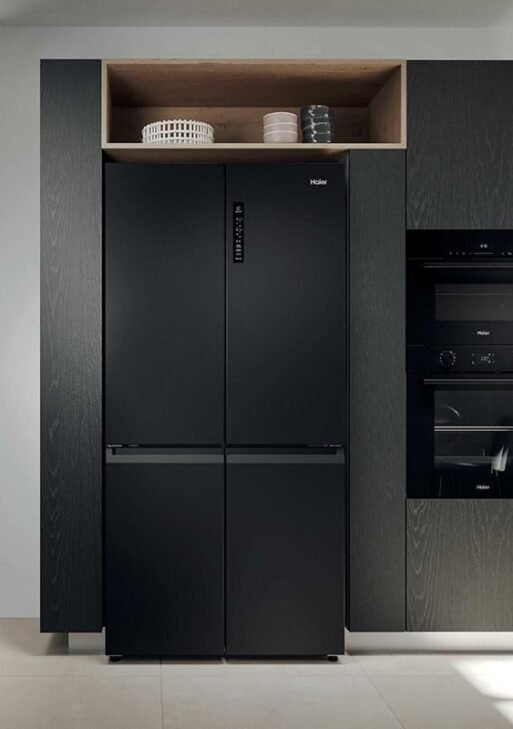 Haier HCR39F19ENPT 90cm Cube American Fridge Freezer Slate Black