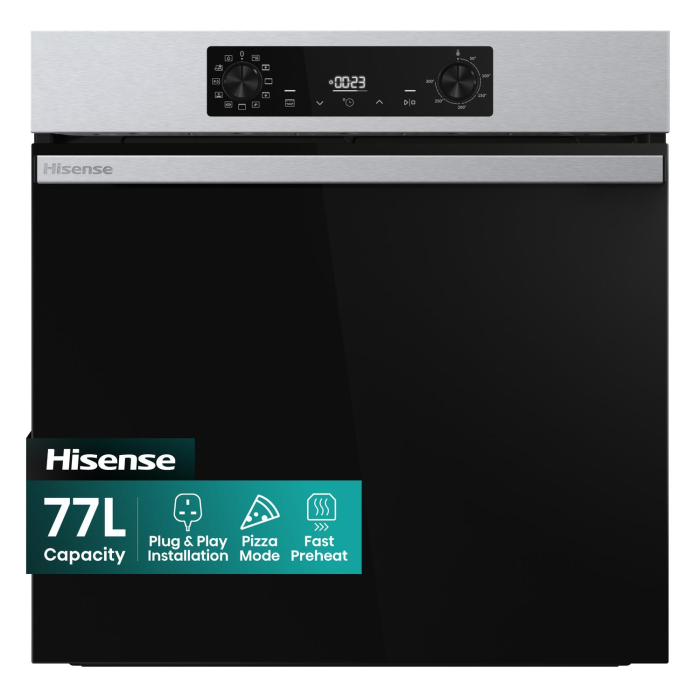 Hisense BI622AXPGUK 59.5cm Built-In Electric Single Oven – Black & Stainless Steel