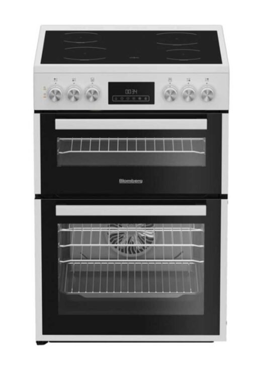 Blomberg HKRN651W 60cm Double Oven Electric Cooker with Vitroceramic Hob – White