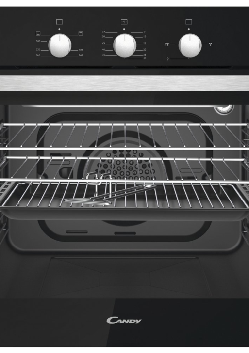 Candy OCGF12B Built-in LPG Single Oven with Natural Gas Conversion Kit, Black, A+ Rated