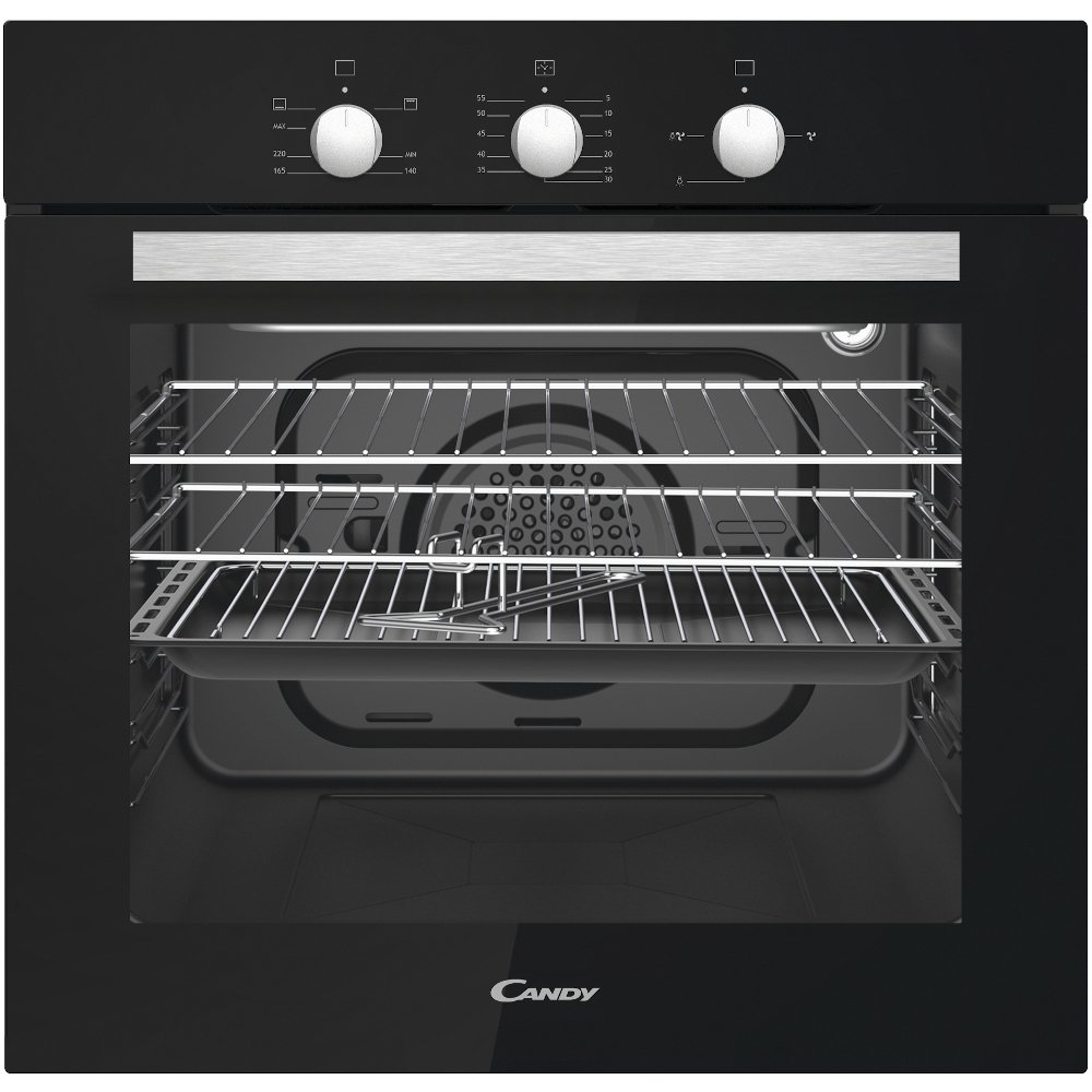 Candy OCGF12B Built-in LPG Single Oven with Natural Gas Conversion Kit, Black, A+ Rated
