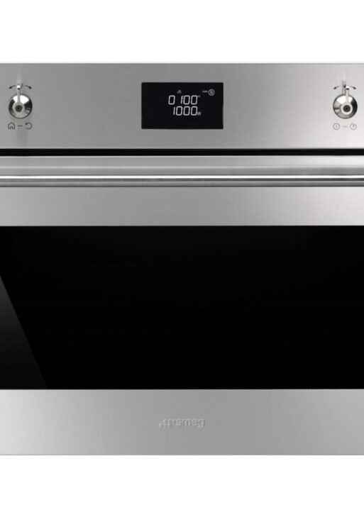 Smeg SF4390MCX Stainless/Black 45High Combi Single Oven